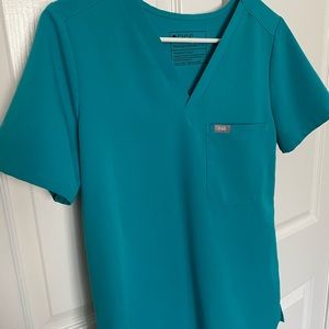 Small Figs teal scrub top